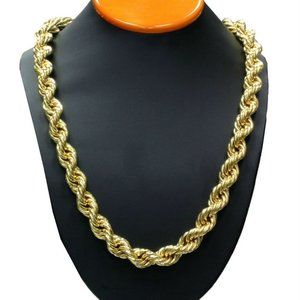 14k Gold 14mm 36" Thick Rope Chain